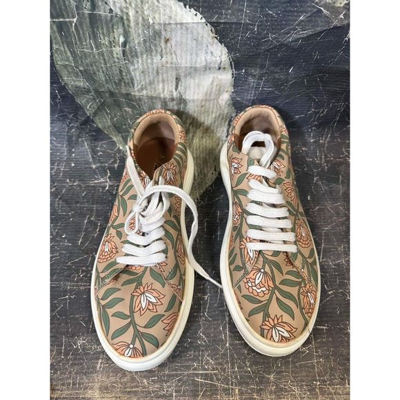 Anthropologie Floral Athletic Shoes - Green and Pink - Picture 5 of 9